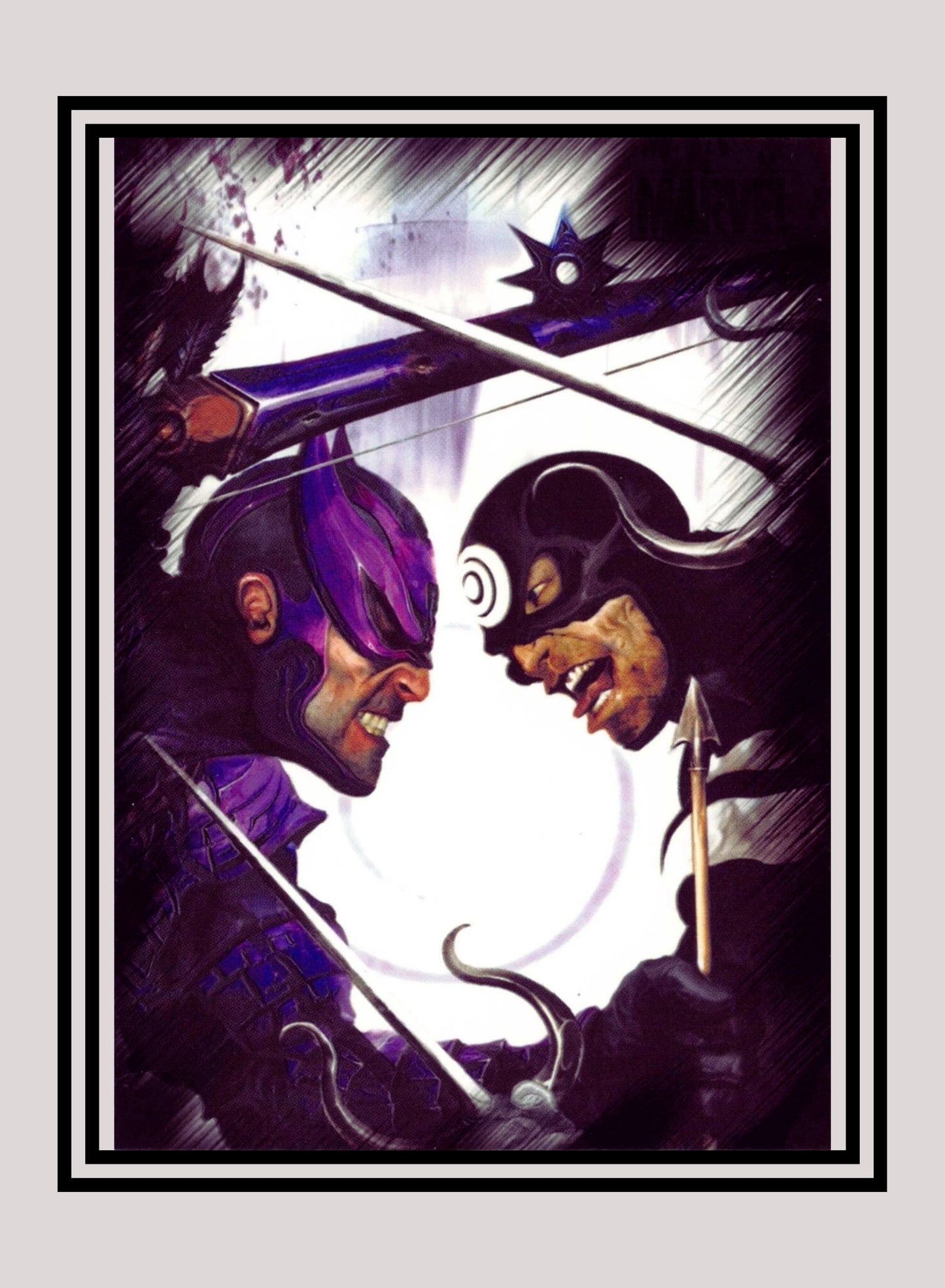 Marvel! 1x Hawkeye vs. Bullseye - Base (#09 - 2010 Rittenhouse Marvel Heroes & Villains)