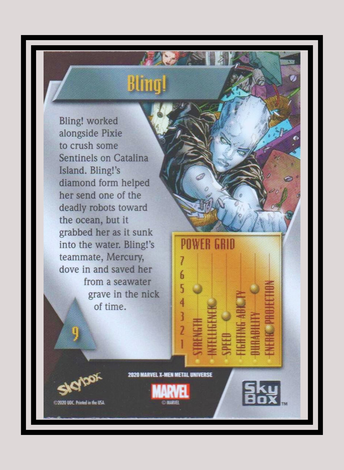 Marvel! 1x Bling - Base Low Series (#009 - 2021 Upper Deck X-Men Metal Universe)