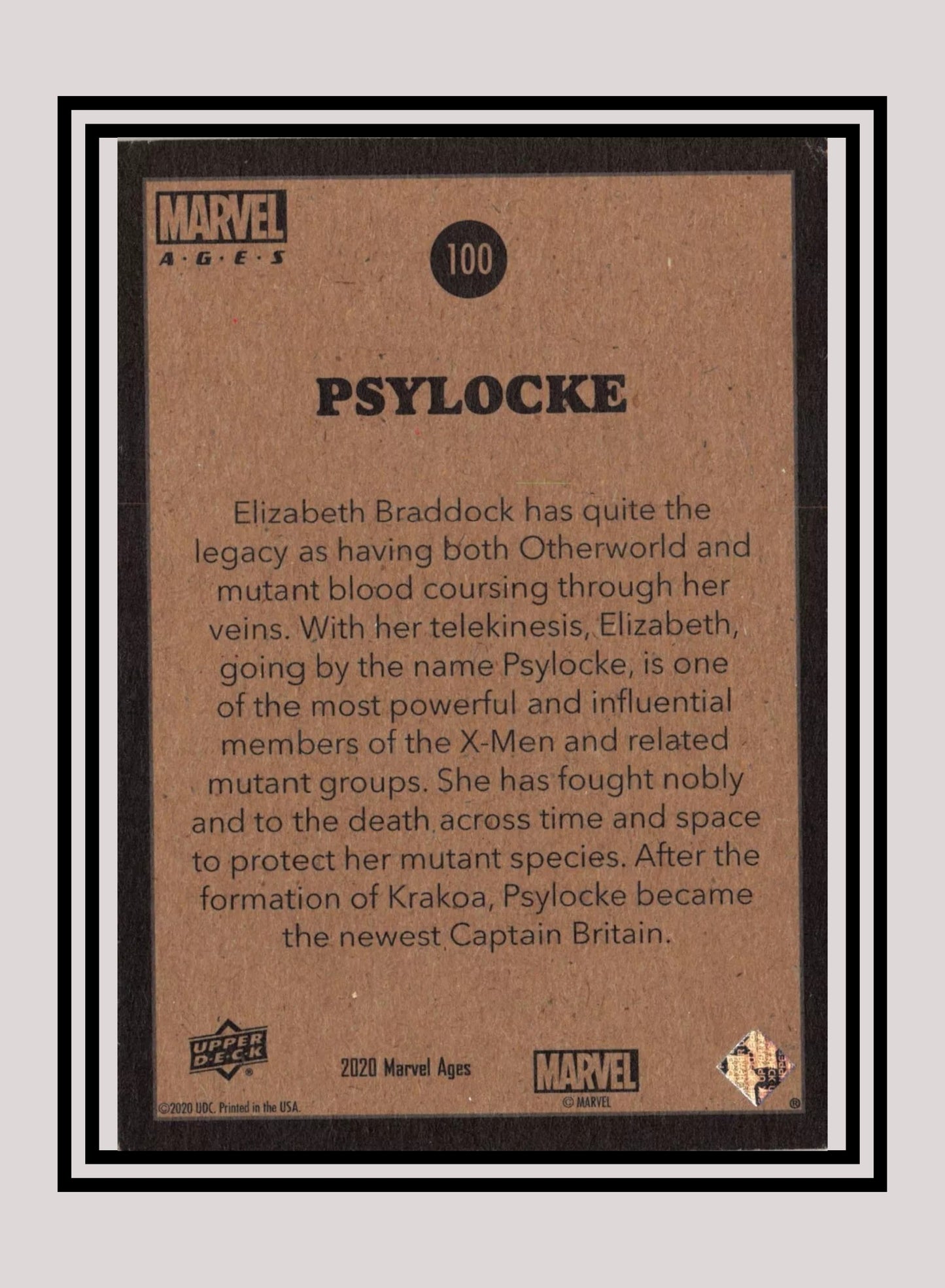 Marvel! 1x Psylocke - Base (#100 - 2020 Upper Deck Marvel Ages)