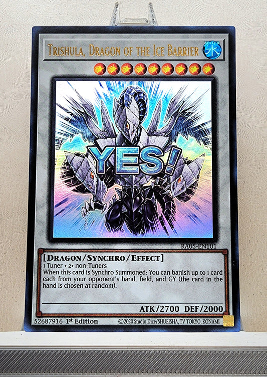 Yugioh! 1x Trishula, Dragon of the Ice Barrier Stamp Artwork (RA05 - Ultra Rare) 1st Edition