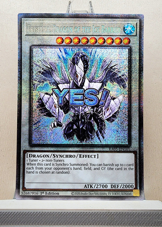Yugioh! 1x Trishula, Dragon of the Ice Barrier Stamp Artwork (RA05 - Starlight Rare) 1st Edition