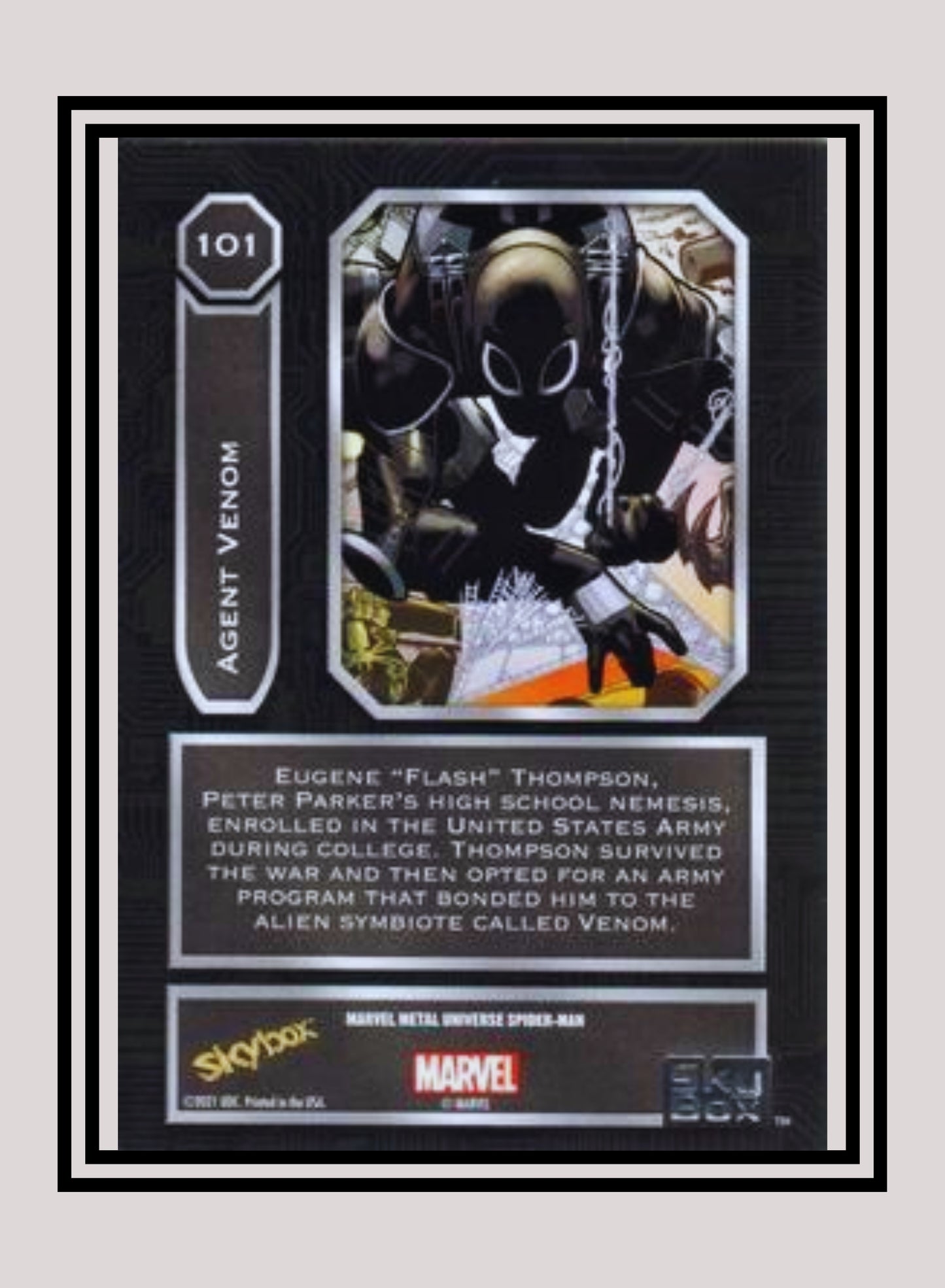 Marvel! 1x Agent Venom - Base High Series (#101 - 2021 Upper Deck Spiderman Metal Universe)