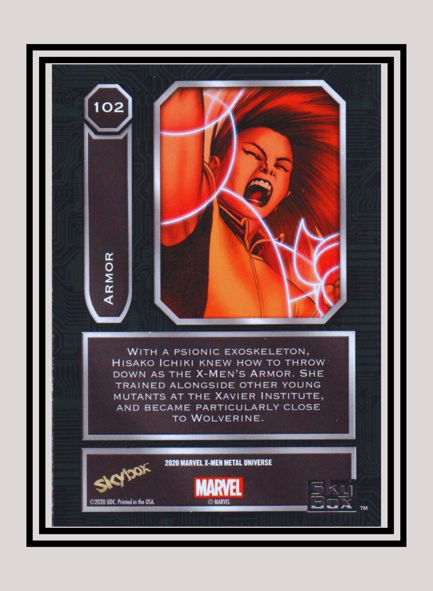 Marvel! 1x Armor - Base High Series (#102 - 2021 Upper Deck X-Men Metal Universe)