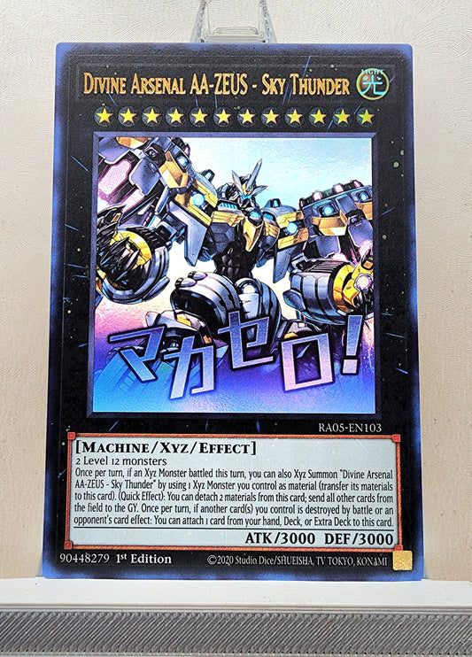 Yugioh! 1x Divine Arsenal AA-ZEUS - Sky Thunder Stamp Artwork (RA05 - Ultra Rare) 1st Edition