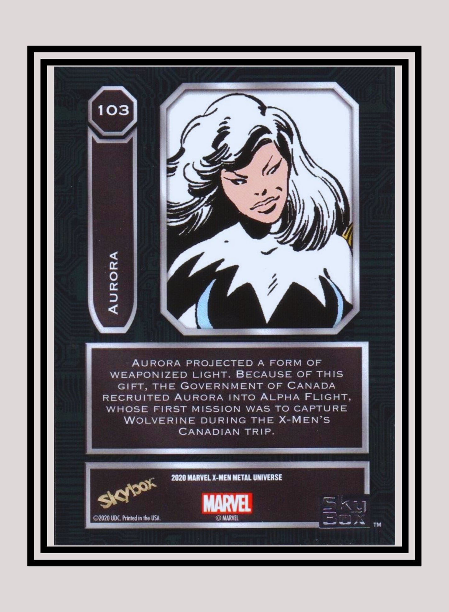 Marvel! 1x Aurora - Base High Series (#103 - 2021 Upper Deck X-Men Metal Universe)