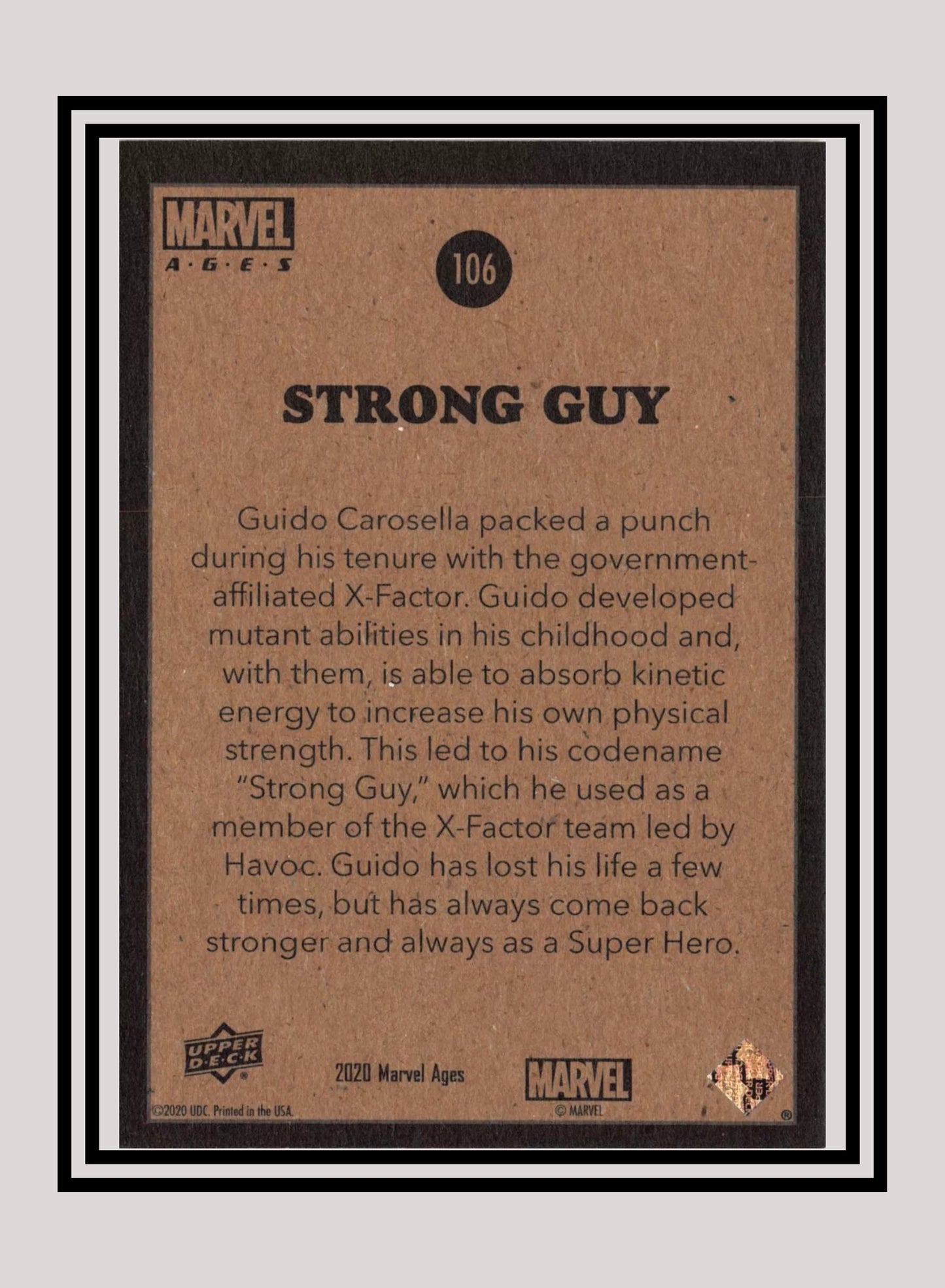 Marvel! 1x Strong Guy - Base (#106 - 2020 Upper Deck Marvel Ages)