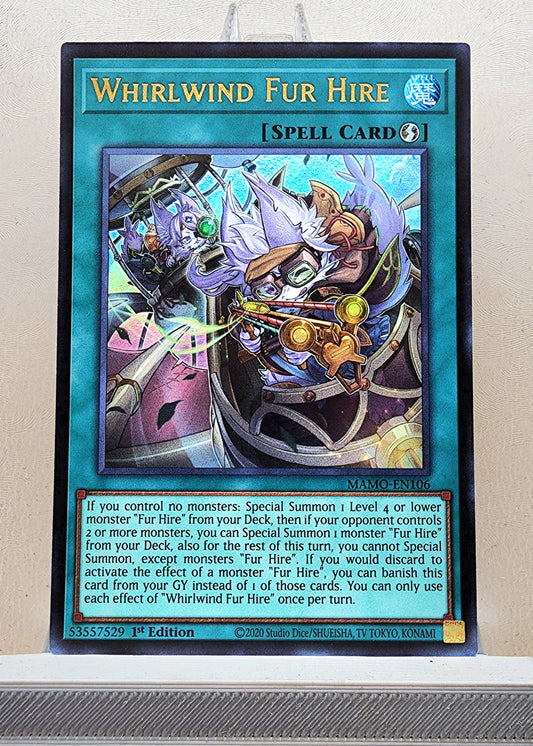 Yugioh! 1x Whirlwind Fur Hire (MAMO - Ultra Rare) 1st Edition
