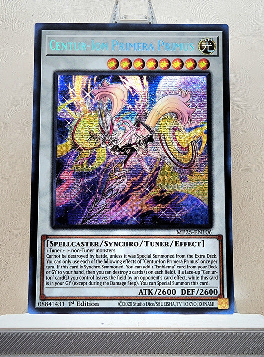 Yugioh! 1x Centur-Ion Primera Primus (MP25 - Prismatic Secret Rare) 1st Edition