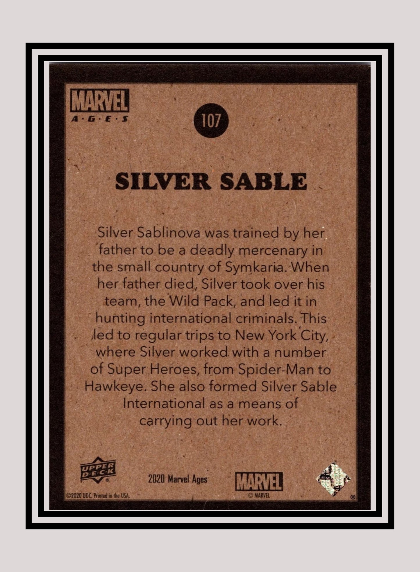 Marvel! 1x Silver Sable - Base (#107 - 2020 Upper Deck Marvel Ages)