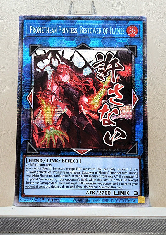Yugioh! 1x Promethean Princess, Bestower of Flames Stamp Artwork (RA05 - Starlight Rare) 1st Edition