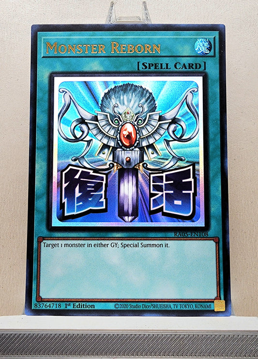 Yugioh! 1x Monster Reborn Stamp Artwork (RA05 - Ultra Rare) 1st Edition