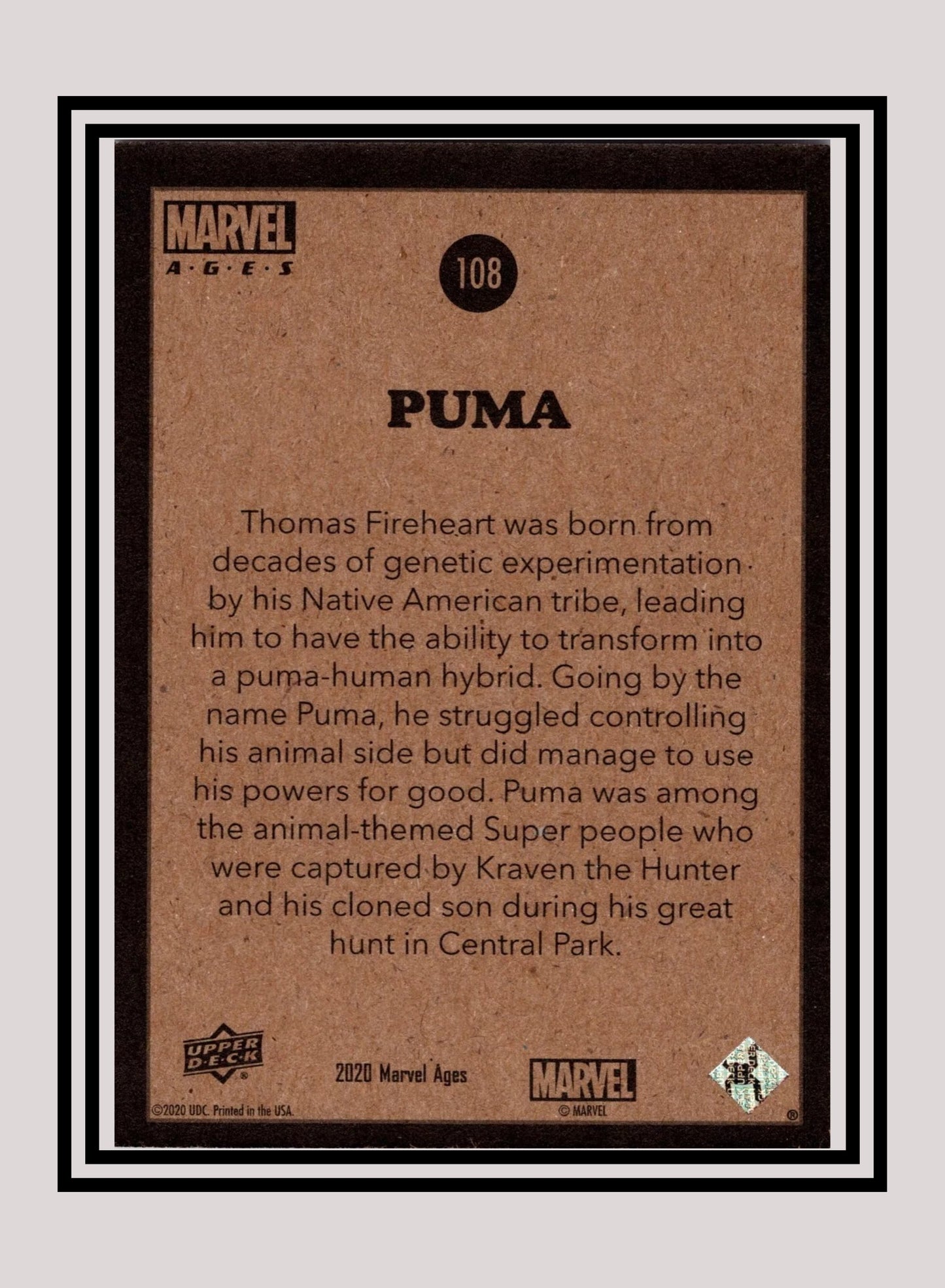 Marvel! 1x Puma - Base (#108 - 2020 Upper Deck Marvel Ages)