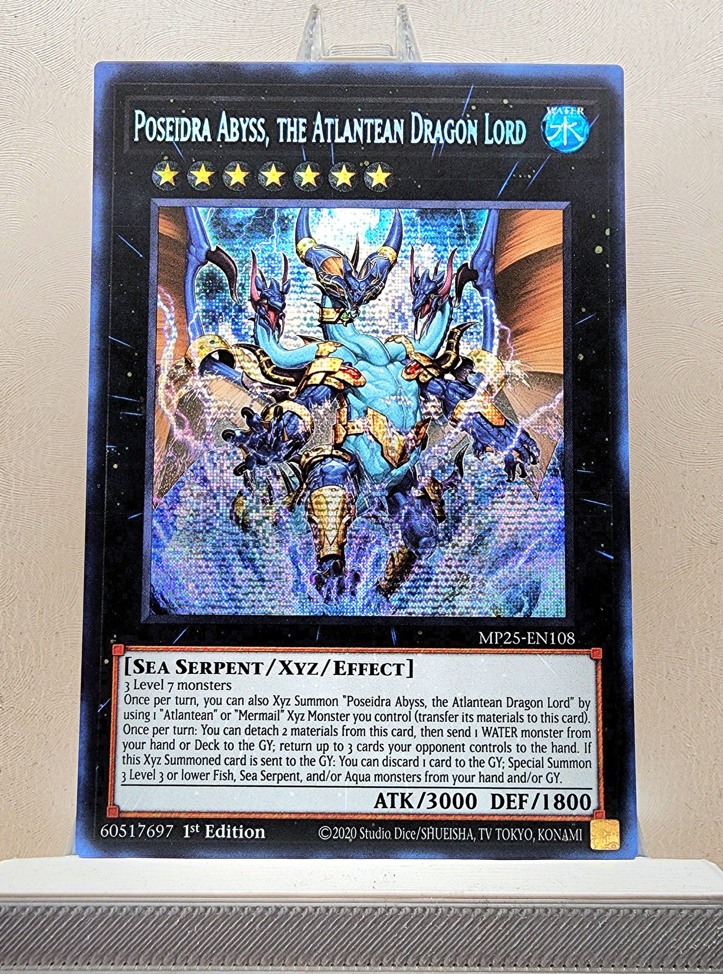 Yugioh! 1x Poseidra Abyss, the Atlantean Dragon Lord (MP25 - Prismatic Secret Rare) 1st Edition