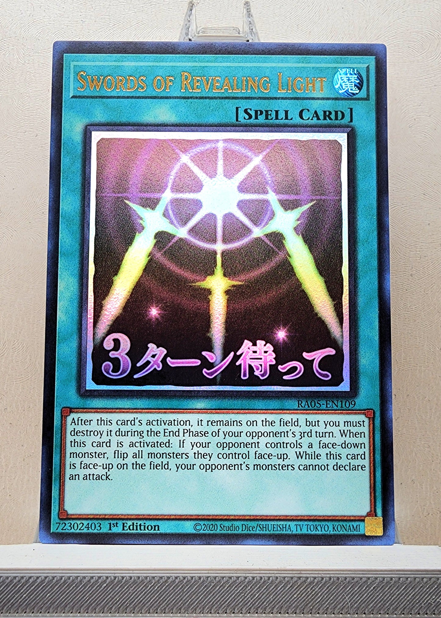 Yugioh! 1x Swords of Revealing Light Stamp Artwork (RA05 - Ultra Rare) 1st Edition
