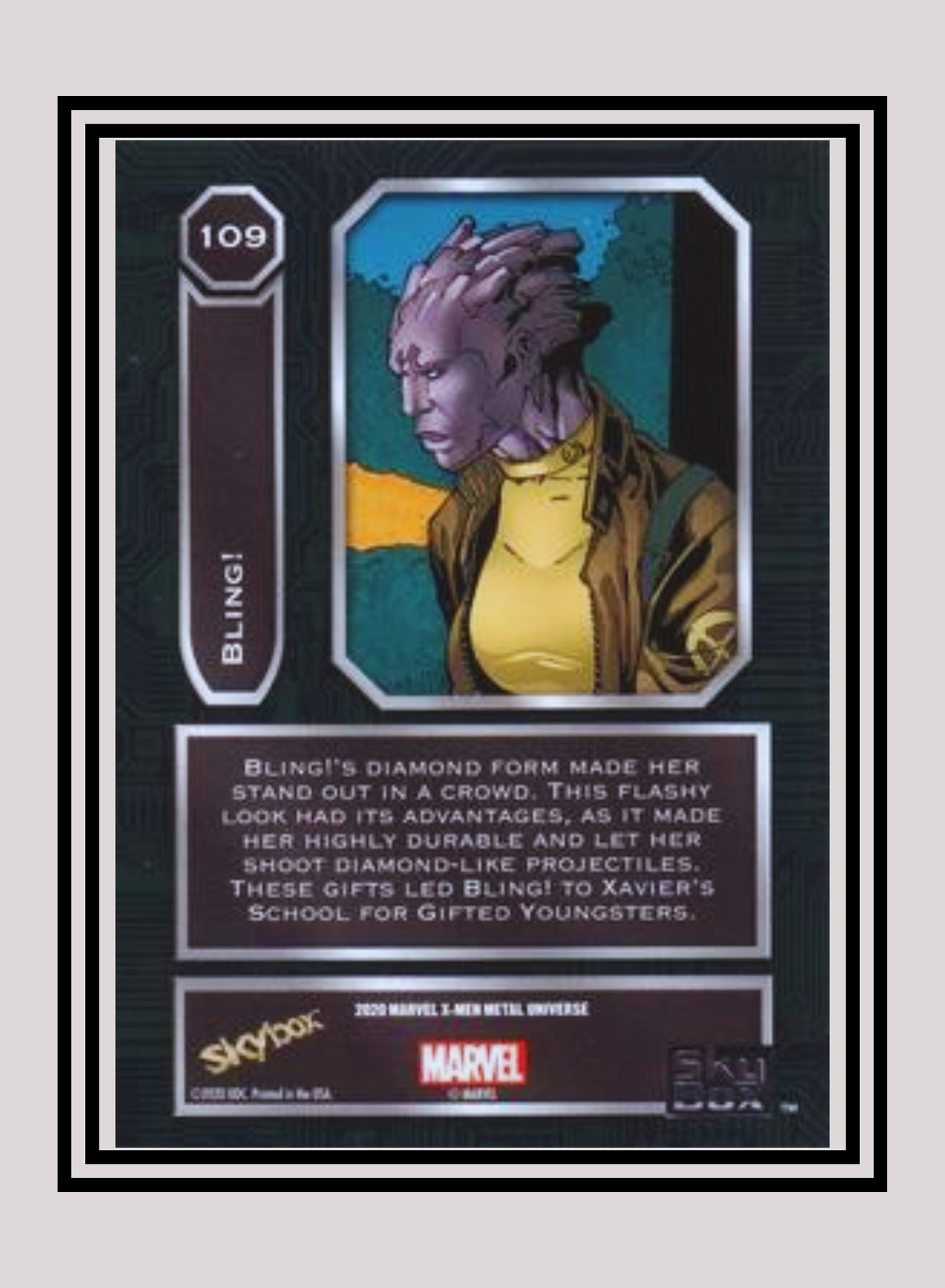 Marvel! 1x Bling - Base High Series (#109 - 2021 Upper Deck X-Men Metal Universe)