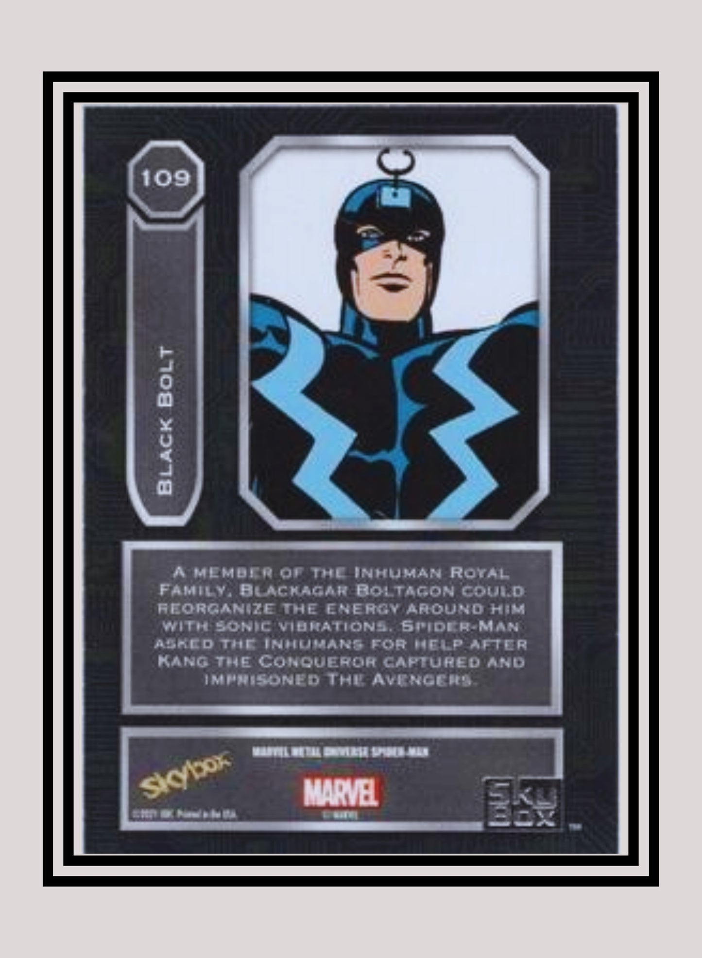 Marvel! 1x Black Bolt - Base High Series (#109 - 2021 Upper Deck Spiderman Metal Universe)