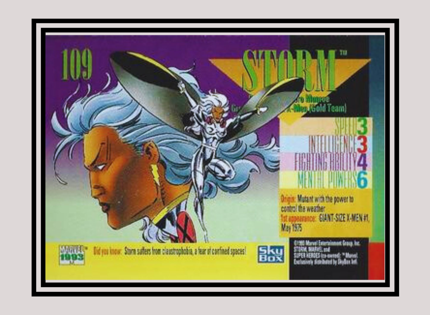 Marvel! 1x Storm - Base (#109 - 1993 Skybox Marvel Universe Series 4)