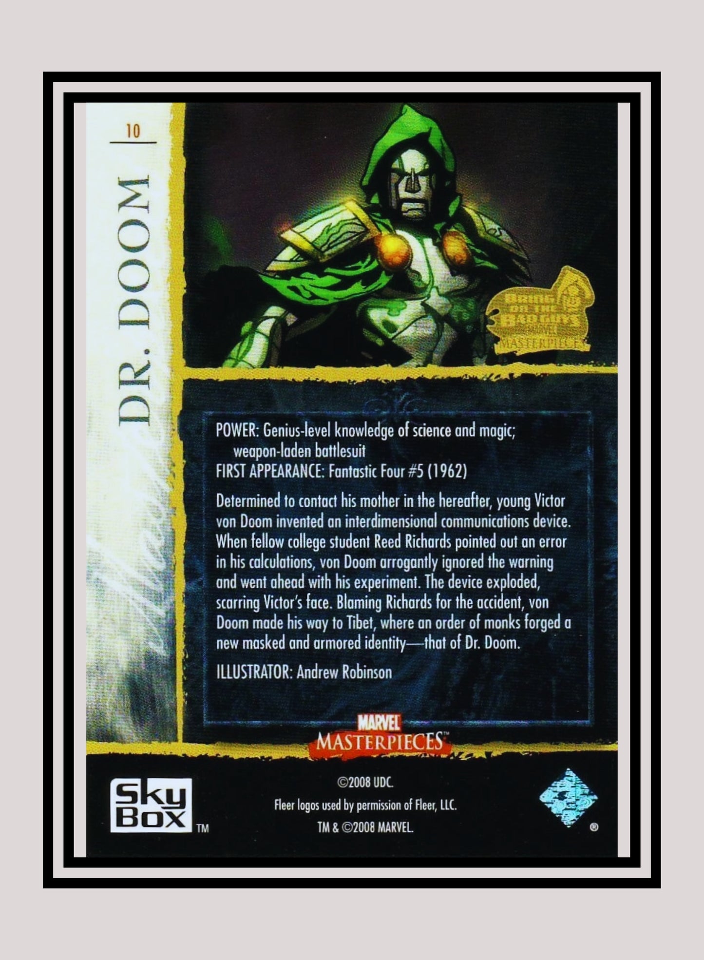 Marvel! 1x Dr. Doom - Base (#10 - 2008 Upper Deck Marvel Masterpieces Series 3)