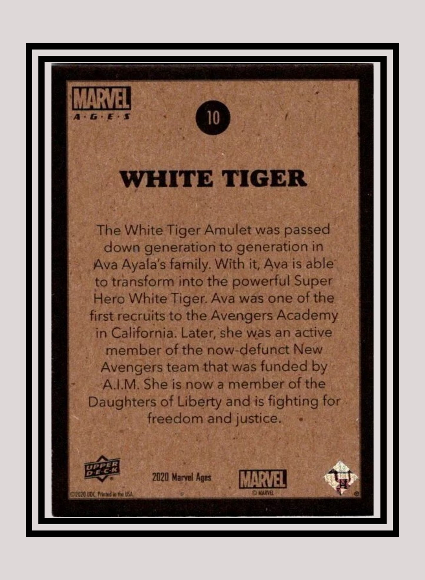Marvel! 1x White Tiger - Base (#010 - 2020 Upper Deck Marvel Ages)