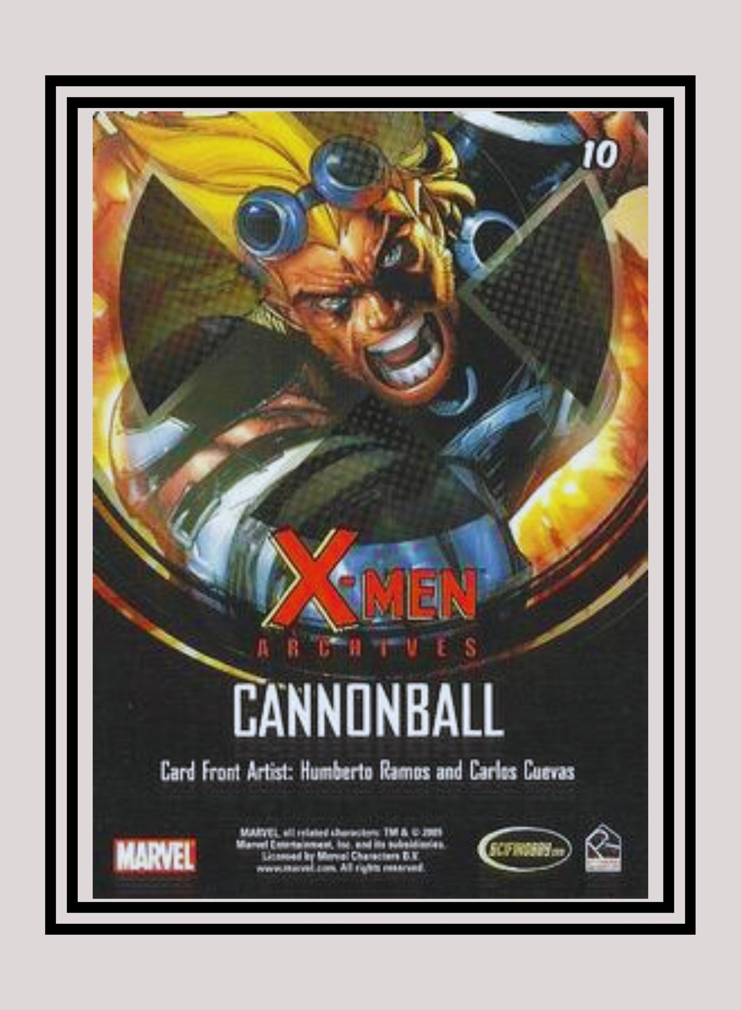 Marvel! 1x Cannonball - Base (#10 - 2009 Rittenhouse X-Men Archives)