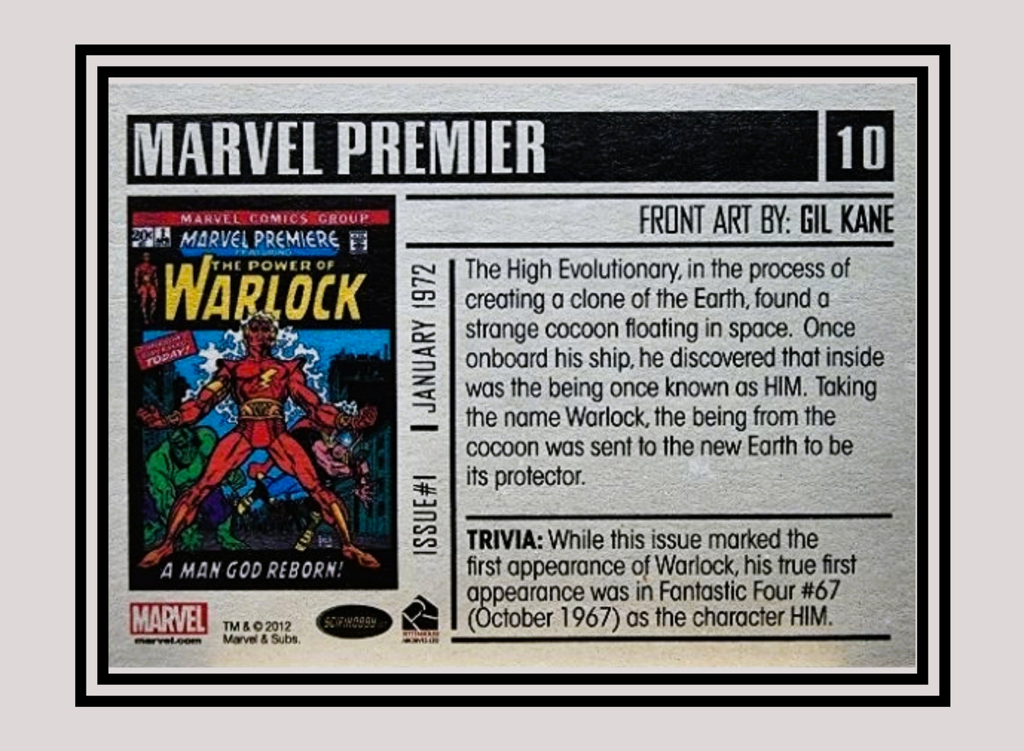 Marvel! 1x Marvel Premiere #1: The Power of Warlock - Base (#10 - 2012 Rittenhouse Marvel Bronze Age)