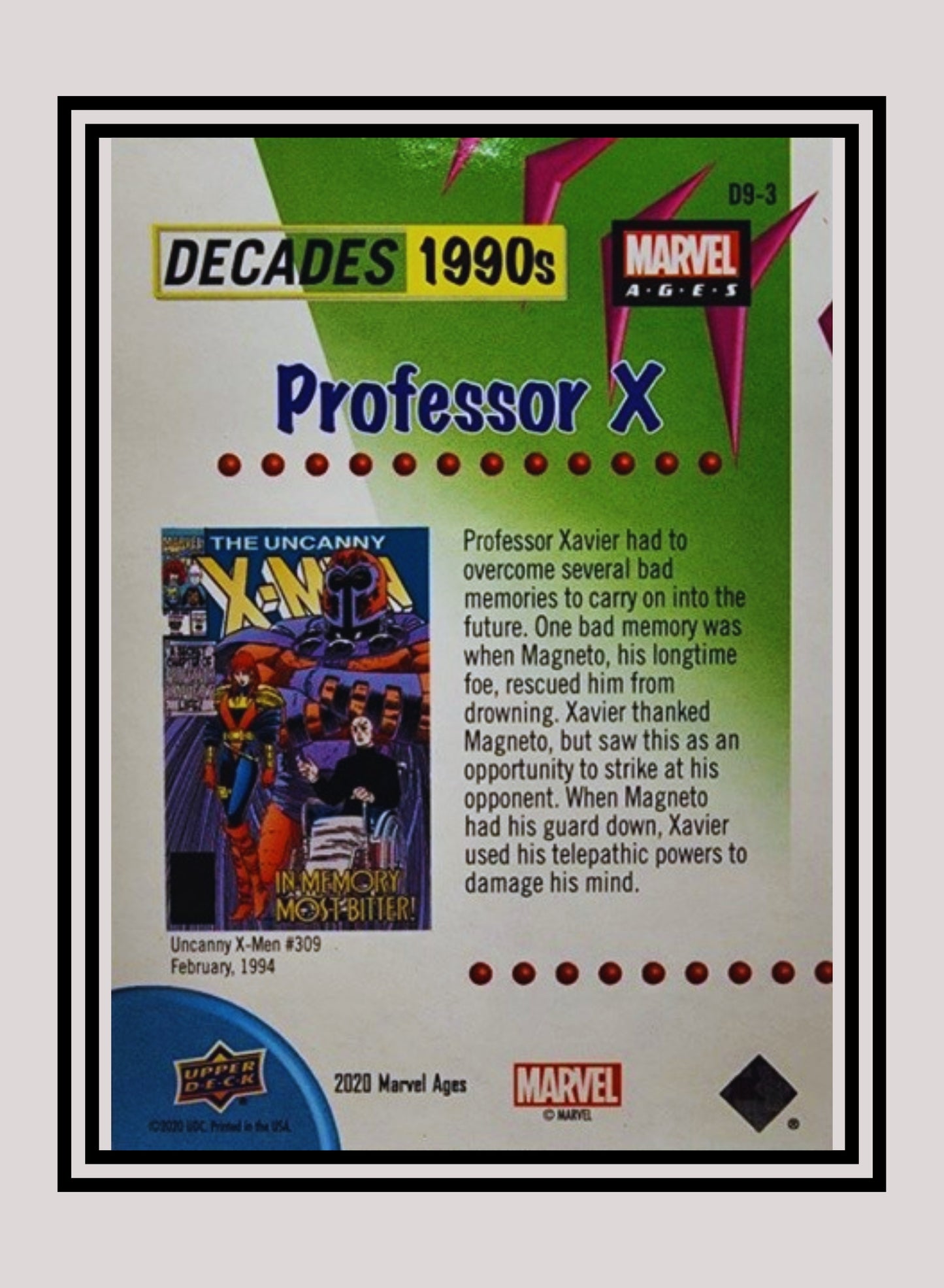 Marvel! 1x Professor X - Prism Refractor Decades 1990 (D9-3 - 2020 Upper Deck Marvel Ages)