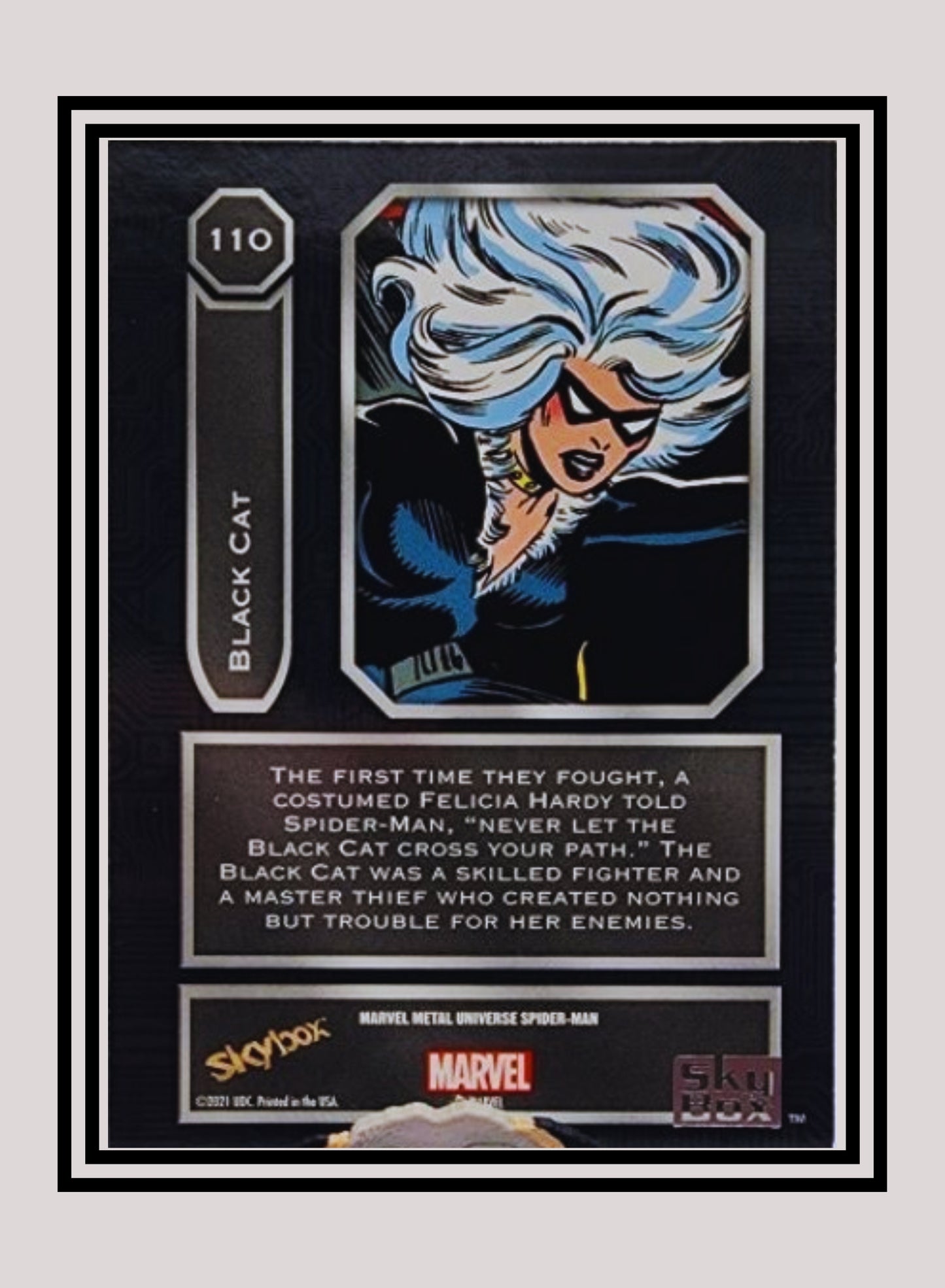 Marvel! 1x Black Cat - Base High Series (#110 - 2021 Upper Deck Spiderman Metal Universe)