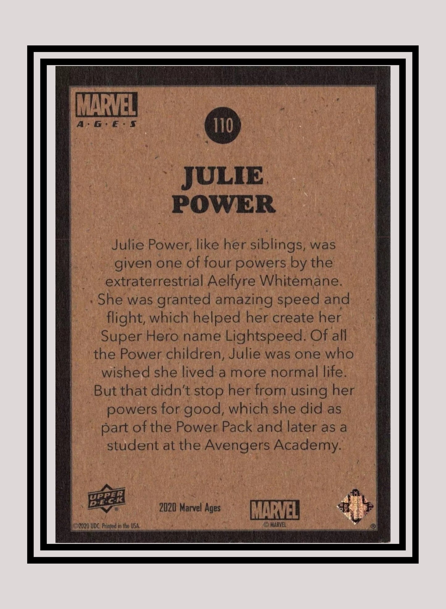 Marvel! 1x Julie Power - Base (#110 - 2020 Upper Deck Marvel Ages)