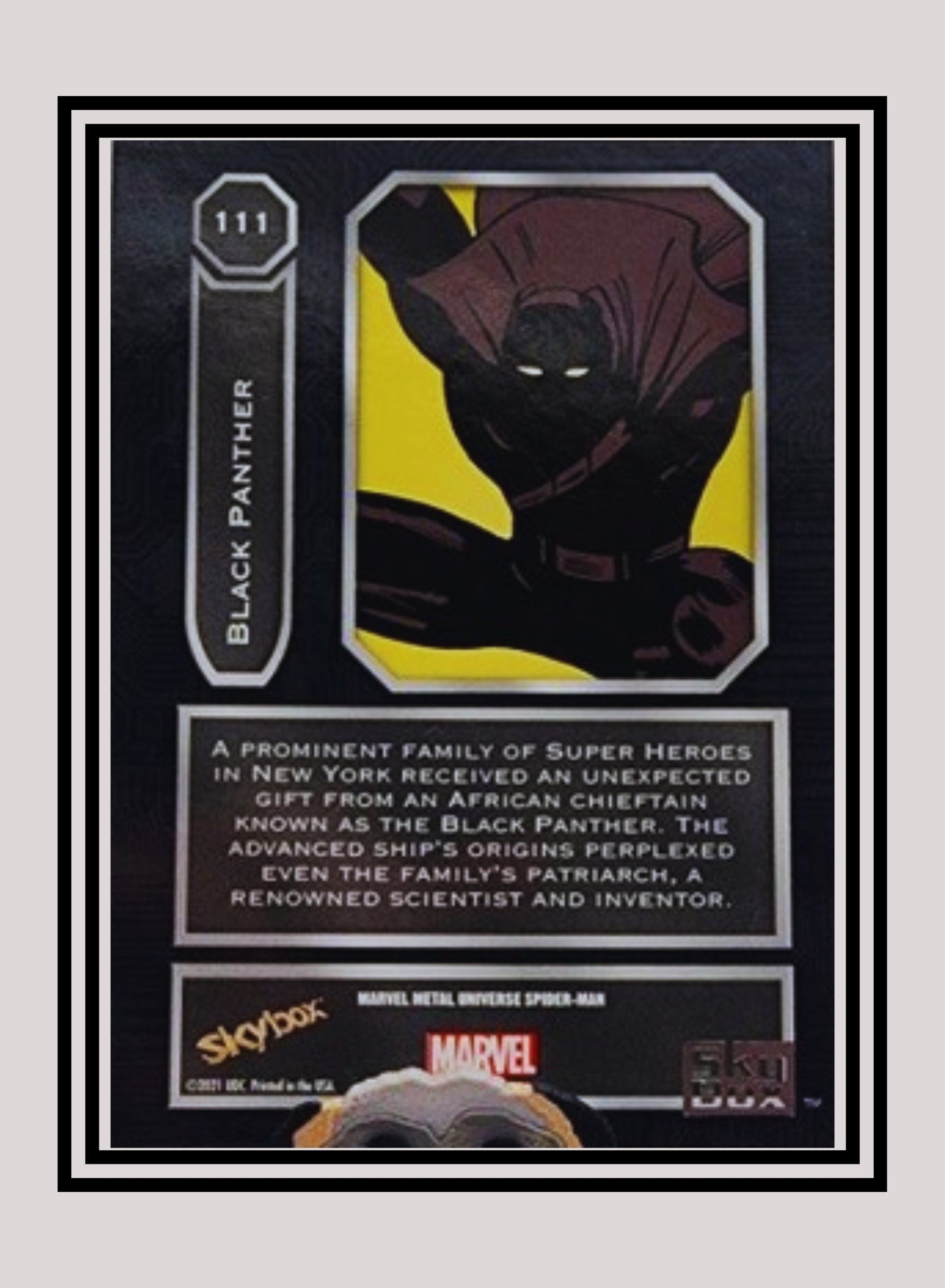 Marvel! 1x Black Panther - Base High Series (#111 - 2021 Upper Deck Spiderman Metal Universe)