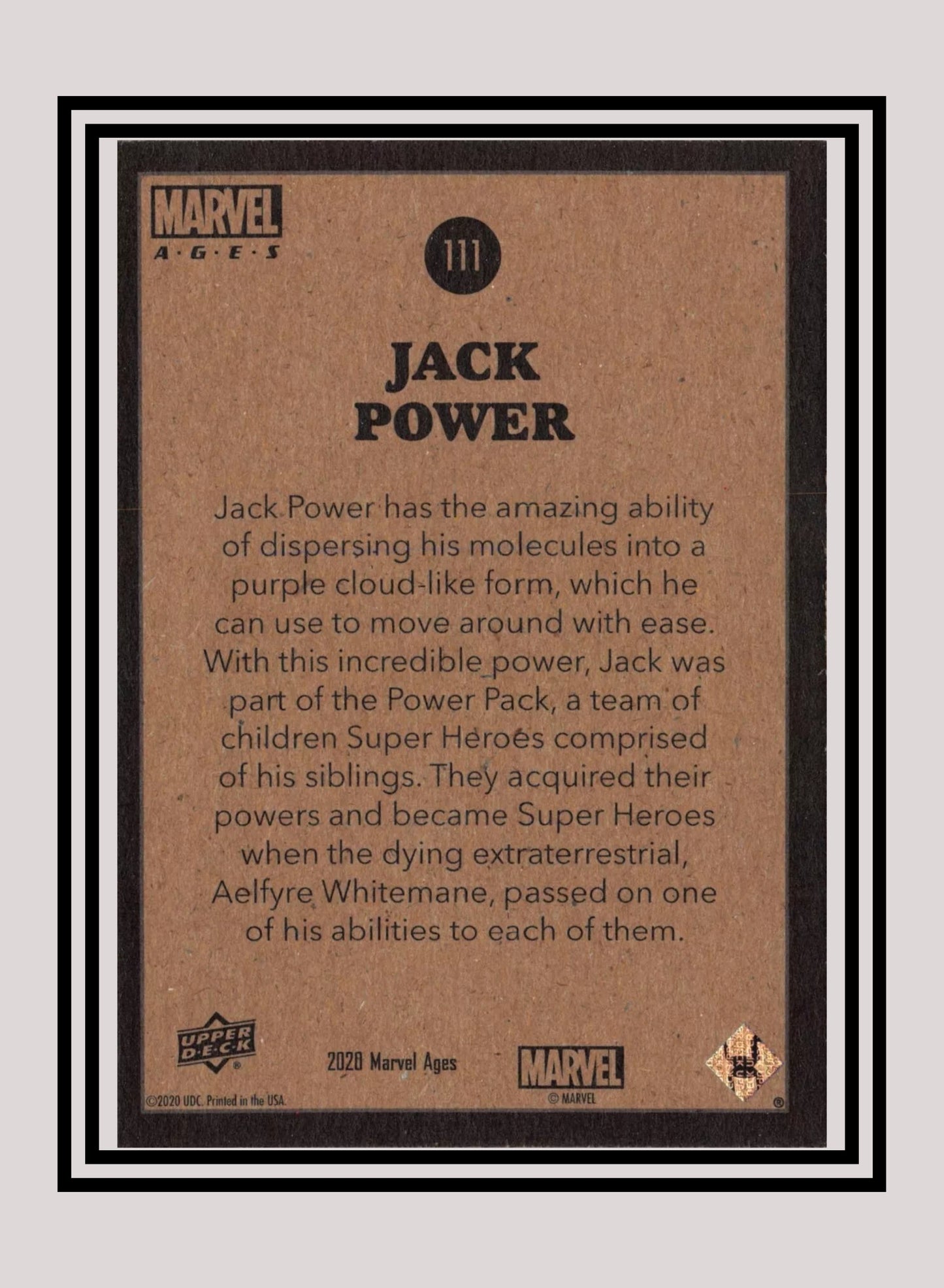 Marvel! 1x Jack Power - Base (#111 - 2020 Upper Deck Marvel Ages)