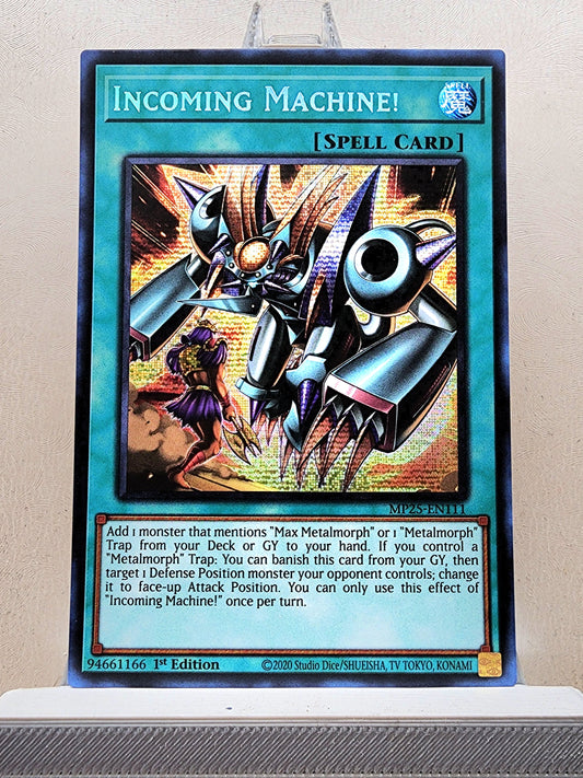Yugioh! 1x Incoming Machine! (MP25 - Prismatic Secret Rare) 1st Edition