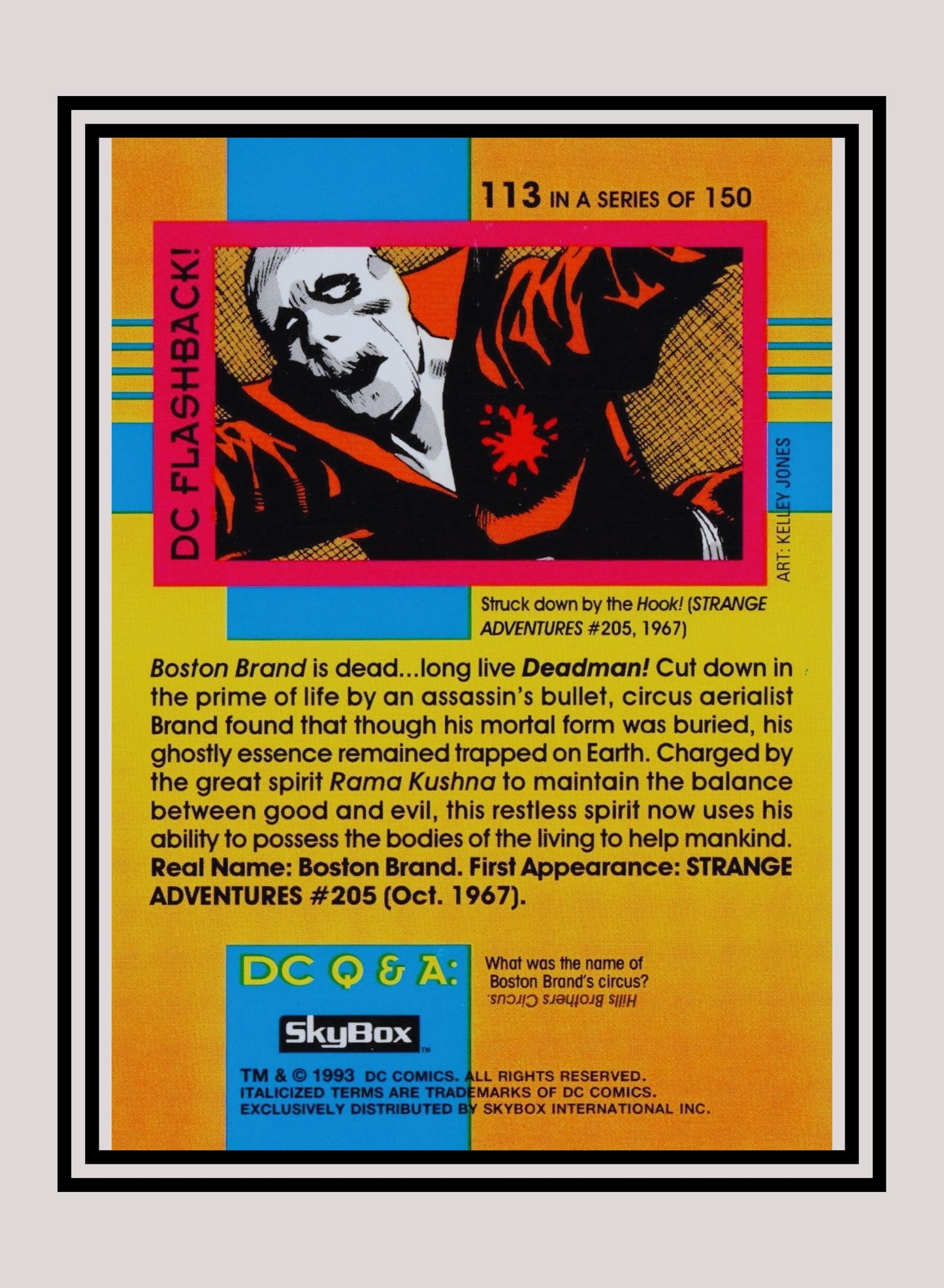 DC! 1x Deadman - Base (#113 - 1993 Skybox DC Cosmic Teams)