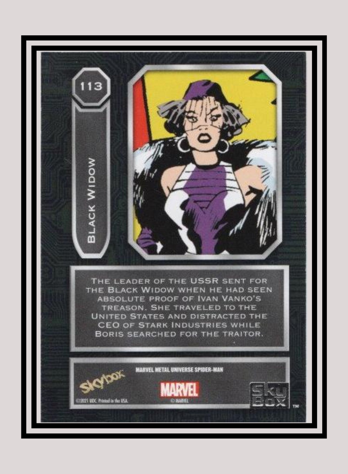 Marvel! 1x Black Widow - Base High Series (#113 - 2021 Upper Deck Spiderman Metal Universe)