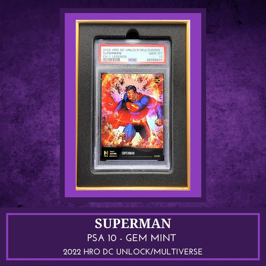 DC! 1x Superman Chapter 1 Legends PSA 10 (Holo - 2022 HRO DC Unlock/Multiverse)