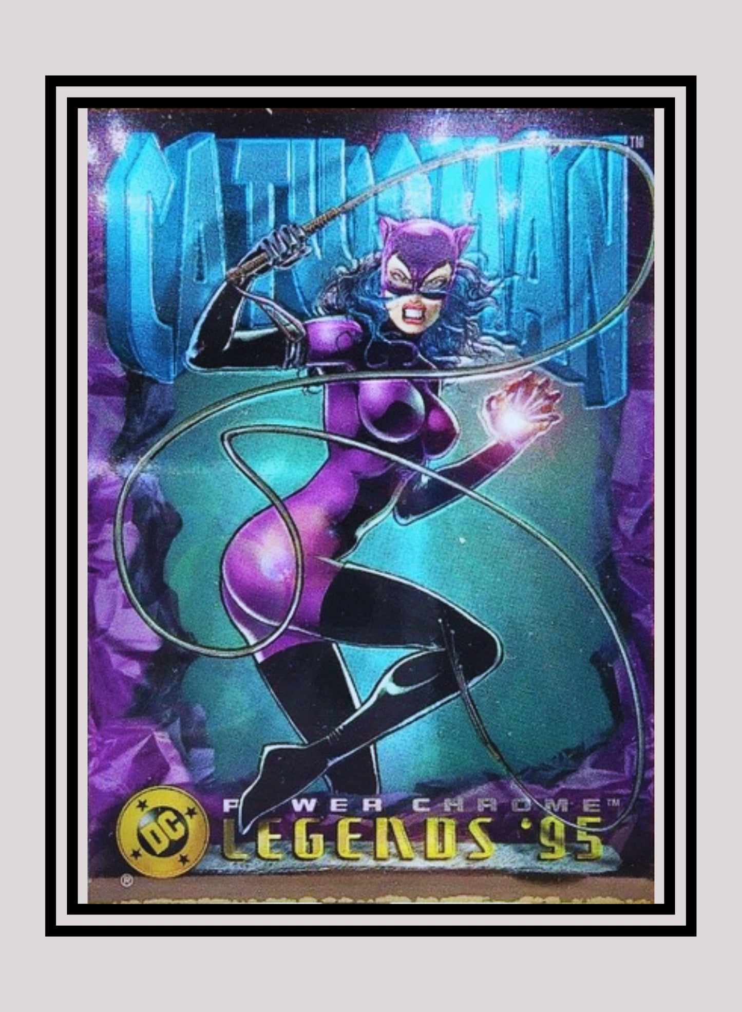 DC! 1x Catwoman - Power Chrome (#115 - 1995 SkyBox DC Power Chrome Legends)