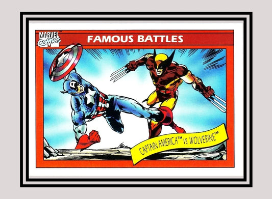 Marvel! 1x Captain America vs. Wolverine - Base (#115 - 1990 Impel Marvel Universe Series I)