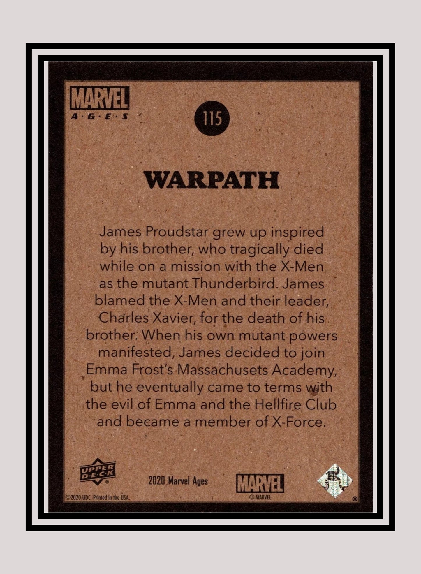 Marvel! 1x Warpath - Base (#115 - 2020 Upper Deck Marvel Ages)