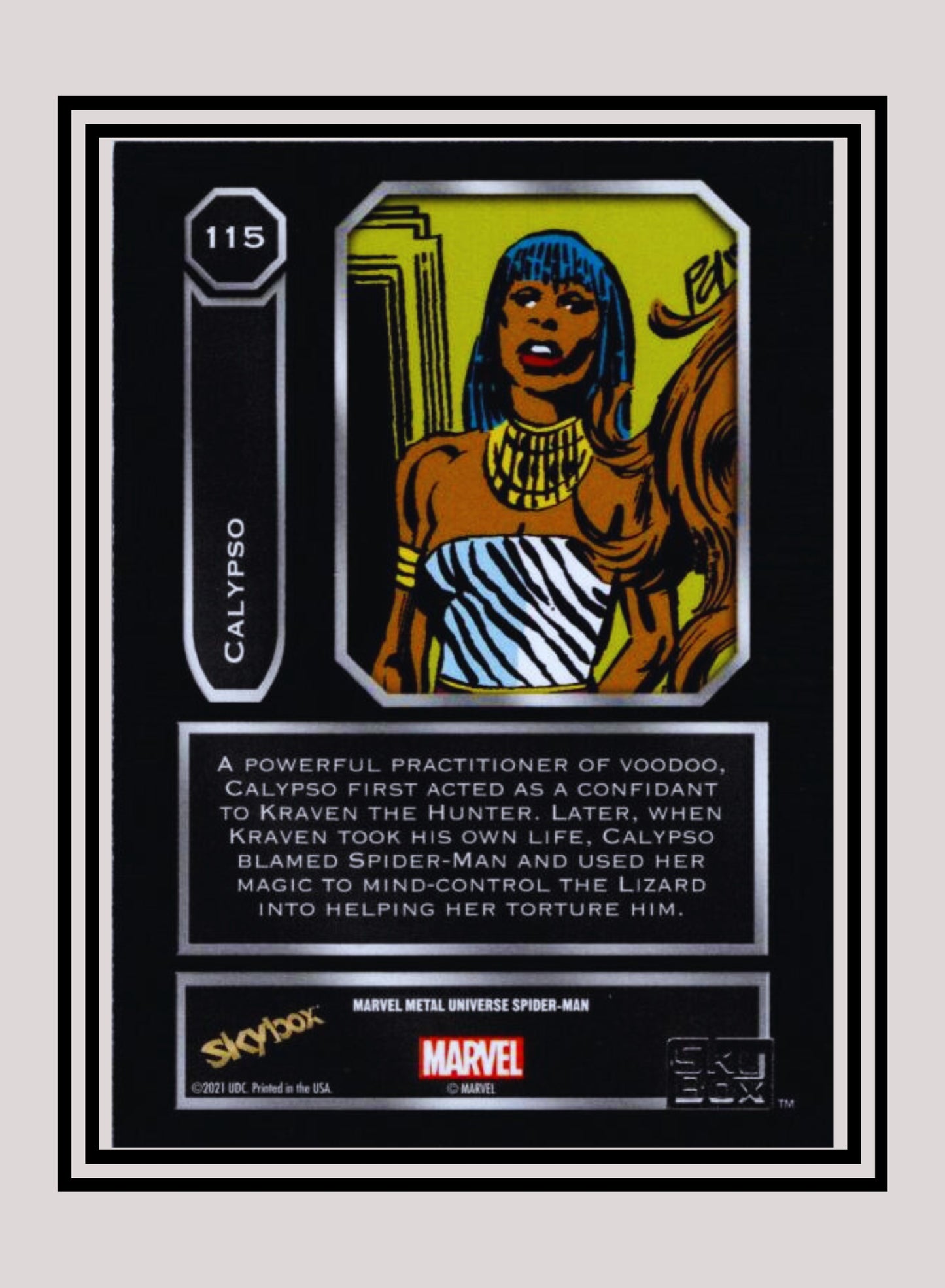 Marvel! 1x Calypso - Base High Series (#115 - 2021 Upper Deck Spiderman Metal Universe)