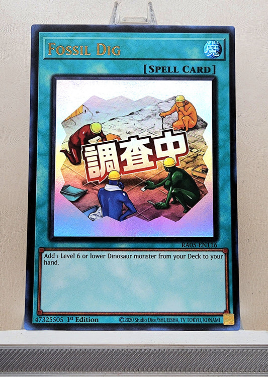 Yugioh! 1x Fossil Dig Stamp Artwork (RA05 - Ultra Rare) 1st Edition