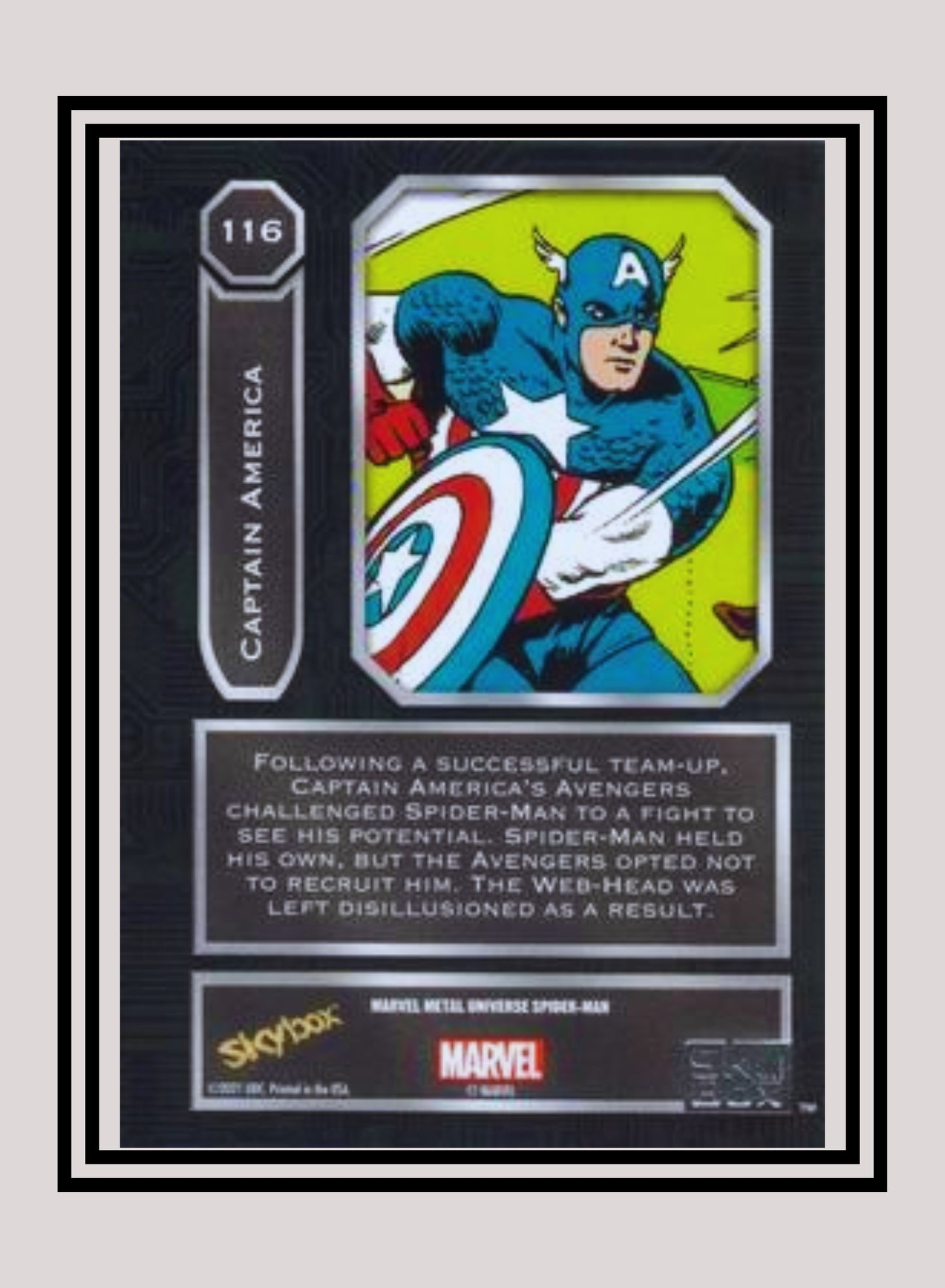 Marvel! 1x Captain America - Base High Series (#116 - 2021 Upper Deck Spiderman Metal Universe)