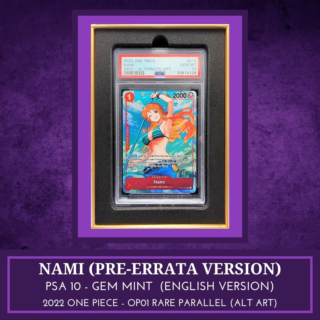 One Piece English! 1x Nami Pre Errata Version PSA 10 (OP01-016 - Rare Parallel)