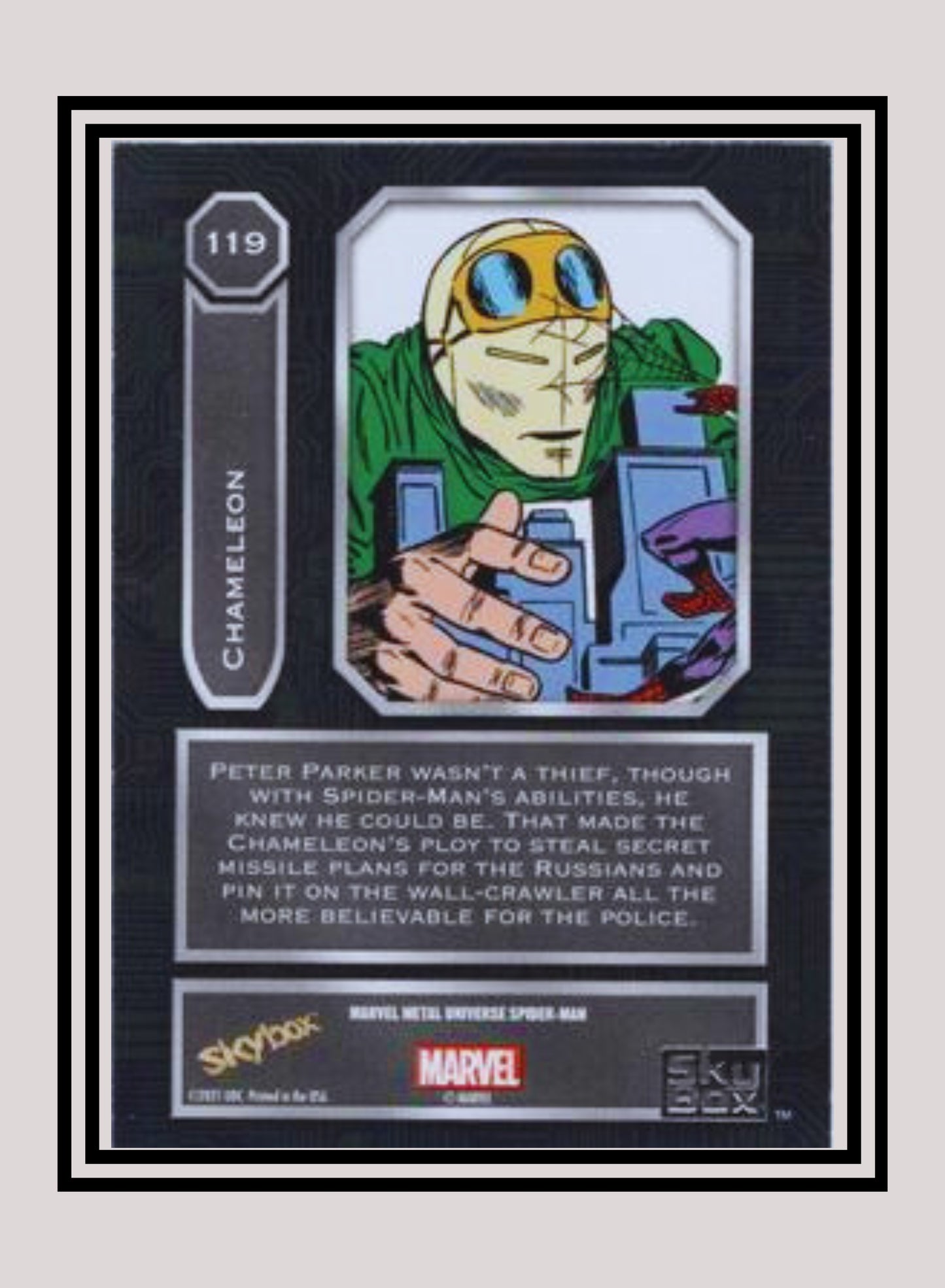 Marvel! 1x Chameleon - Base High Series (#119 - 2021 Upper Deck Spiderman Metal Universe)