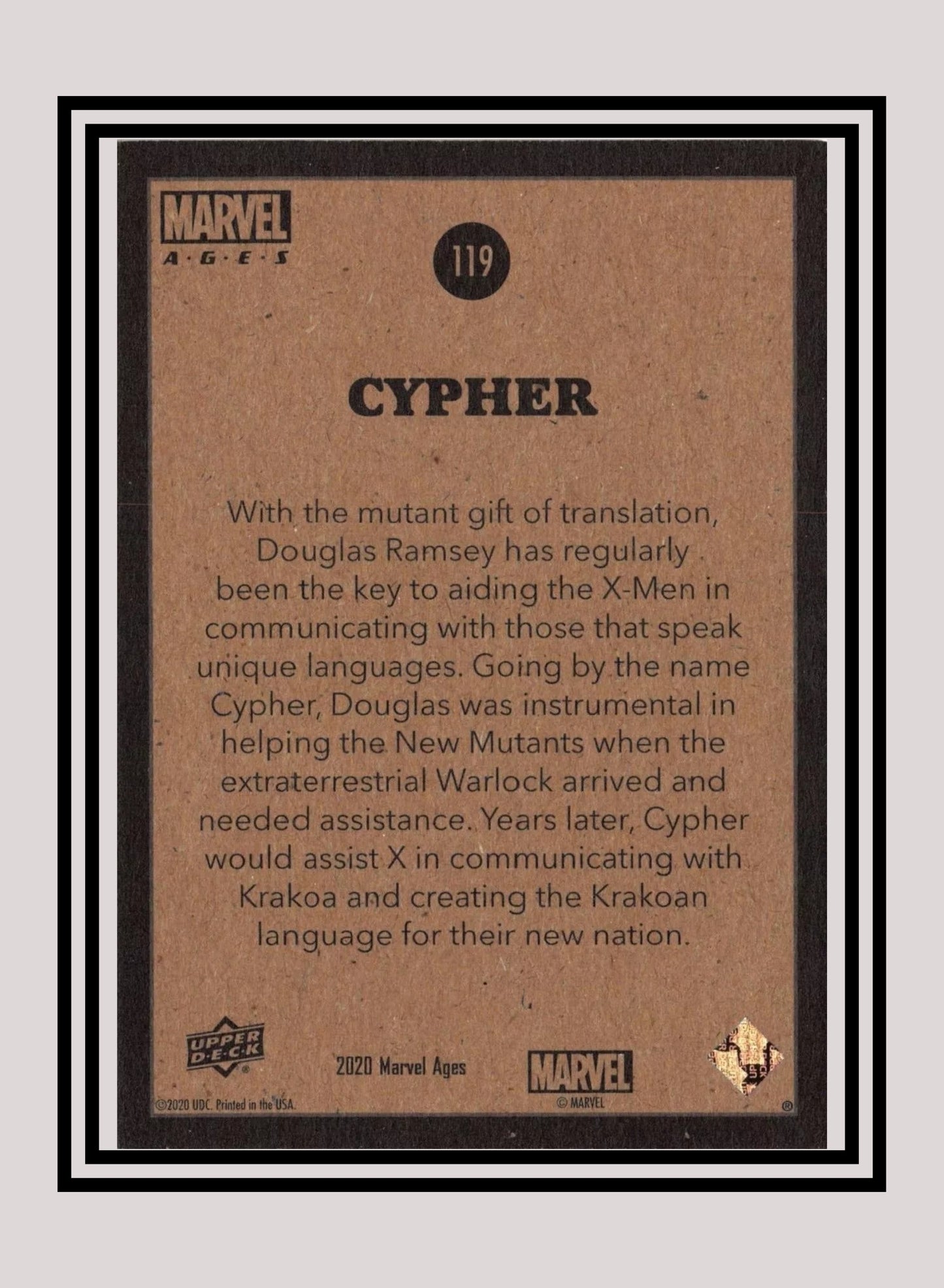 Marvel! 1x Cypher - Base (#119 - 2020 Upper Deck Marvel Ages)