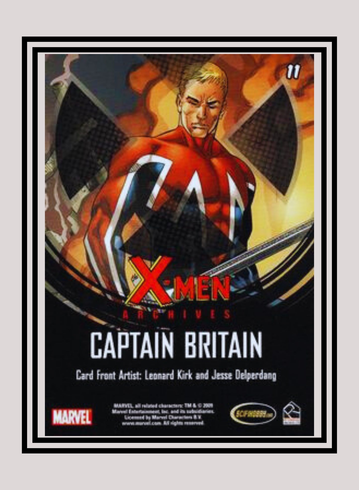 Marvel! 1x Captain Britain - Base (#11 - 2009 Rittenhouse X-Men Archives)