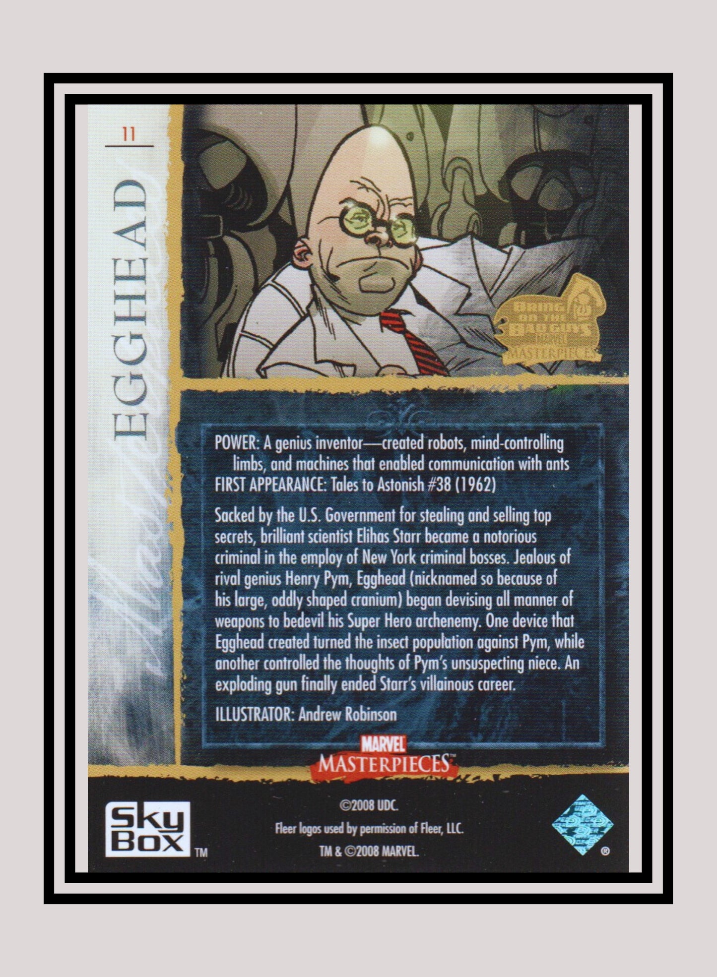 Marvel! 1x Egghead - Base (#11 - 2008 Upper Deck Marvel Masterpieces Series 3)