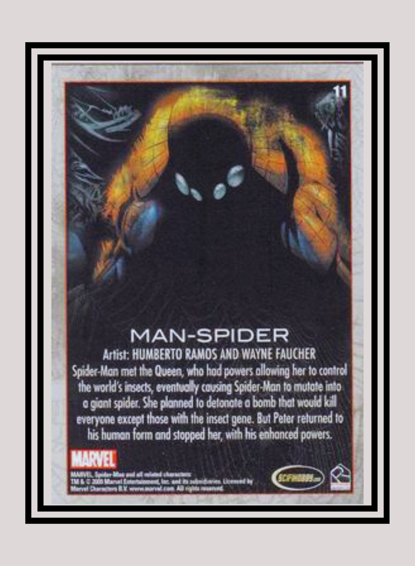 Marvel! 1x Man-Spider - Base (#11 - 2009 Rittenhouse Spiderman Archives)