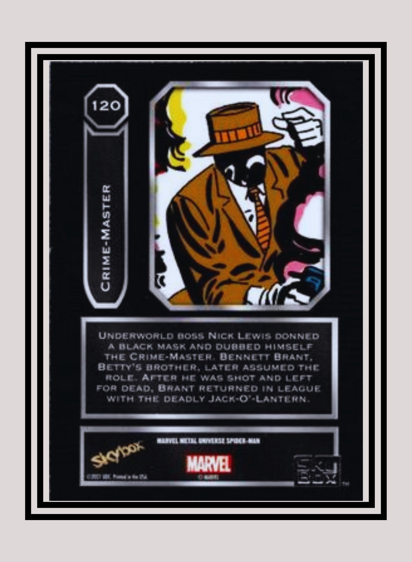 Marvel! 1x Crime Master - Base High Series (#120 - 2021 Upper Deck Spiderman Metal Universe)