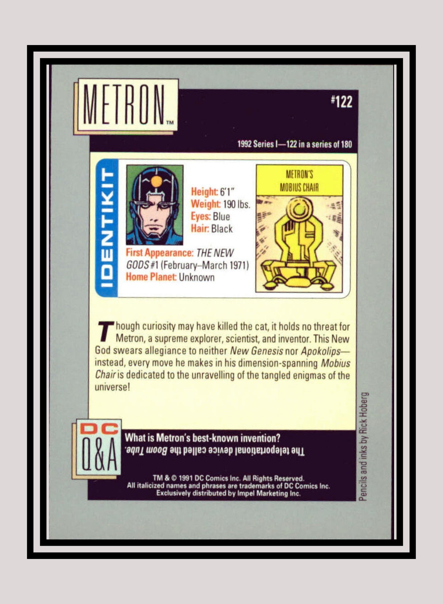 DC! 1x Metron - Base (#122 - 1991 Impel DC Cosmic Cards)