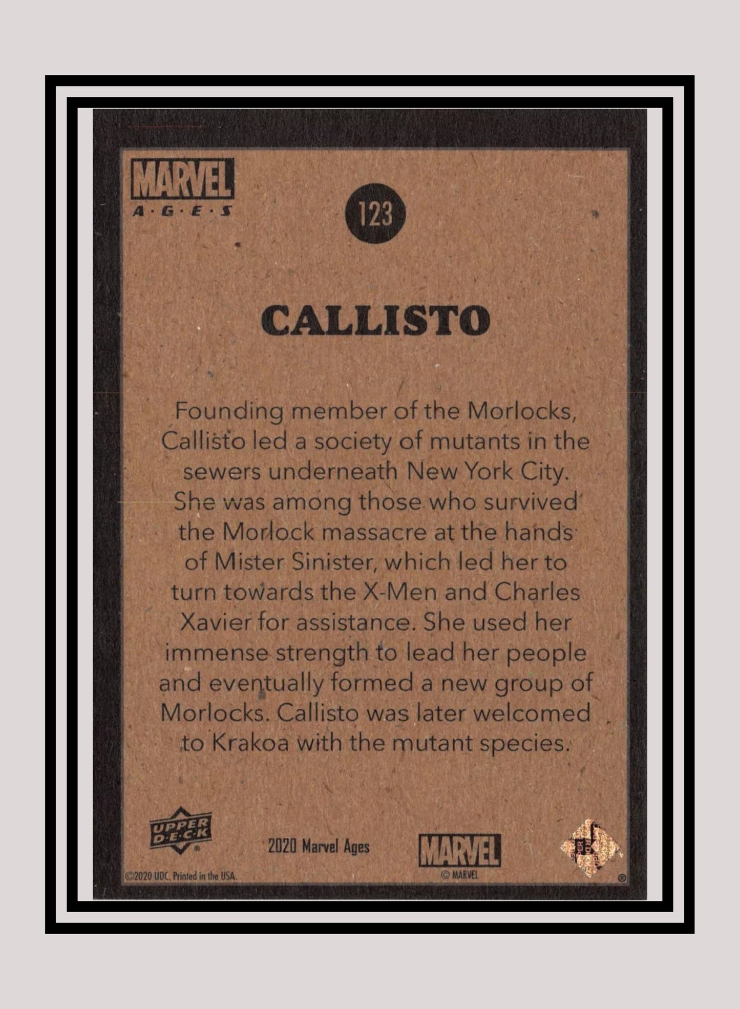 Marvel! 1x Callisto - Base (#123 - 2020 Upper Deck Marvel Ages)