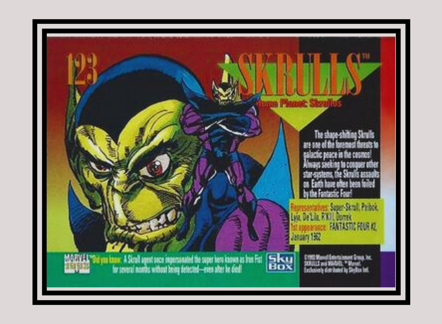 Marvel! 1x Skrulls - Base (#123 - 1993 Skybox Marvel Universe Series 4)